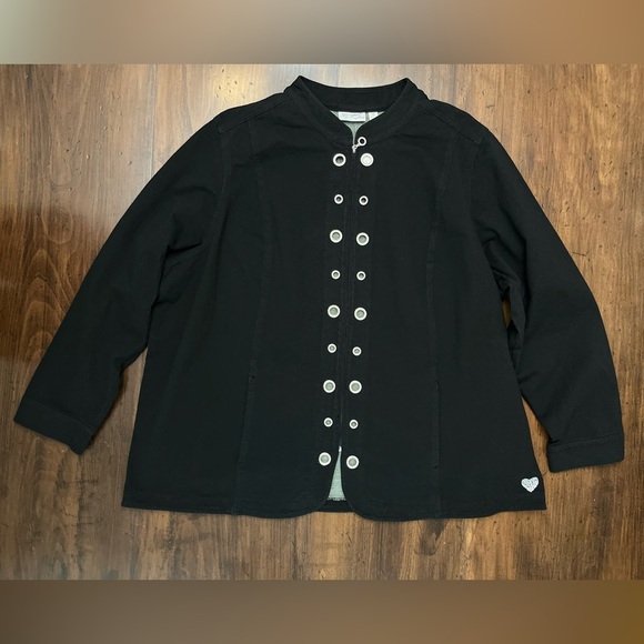 Dream Jeannes Quacker Factory Jacket Size 3X Black Rhinestones QVC Fall‎ Comfy - Picture 6 of 16